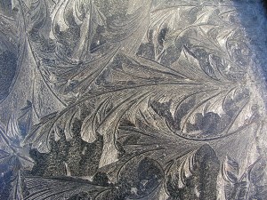 Lacy Artwork Left on a Windowpane